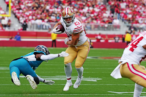 San Francisco 49ers running back Christian McCaffrey (23).