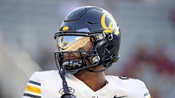 Sep 21, 2024; Tallahassee, Florida, USA; California Golden Bears defensive back Marcus Harris (5) before the game against the Florida State Seminoles at Doak S. Campbell Stadium. Mandatory Credit: Melina Myers-Imagn Images