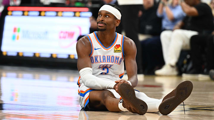 Mar 21, 2026; Washington, District of Columbia, USA; Oklahoma City Thunder guard Shai Gilgeous-Alexander (2) on the court against the Washington Wizards during the second half at Capital One Arena. Mandatory Credit: Brad Mills-Imagn Images