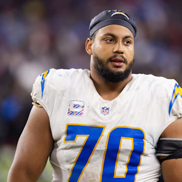 Los Angeles Chargers offensive tackle Rashawn Slater against the Arizona Cardinals at State Farm Stadium.