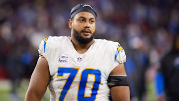 Los Angeles Chargers offensive tackle Rashawn Slater against the Arizona Cardinals at State Farm Stadium. 