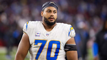 Los Angeles Chargers offensive tackle Rashawn Slater against the Arizona Cardinals at State Farm Stadium.