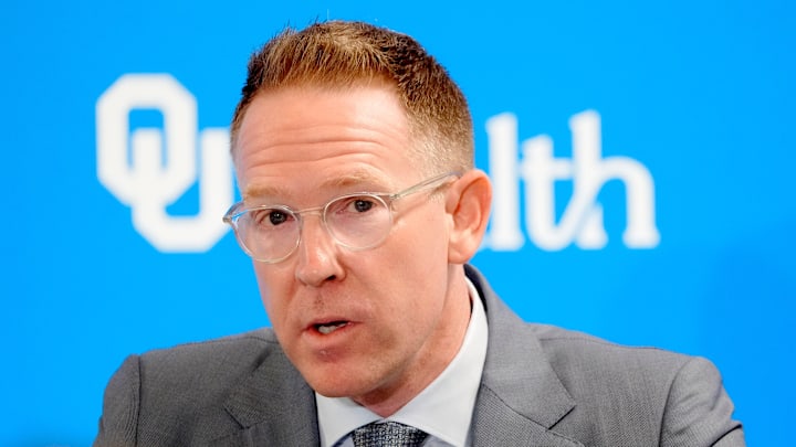 Thunder general manager Sam Presti speaks during an introductory press conference for the 2024 Thunder draft picks at Oklahoma Contemporary Arts Center in Oklahoma City, Saturday, June, 29, 2024.