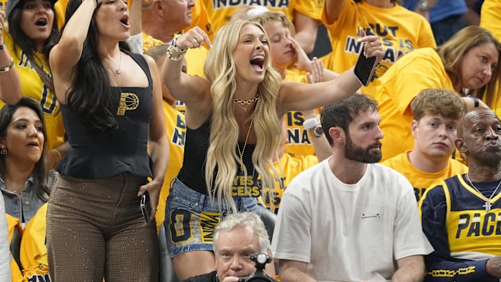 Jade Jones, girlfriend of Indiana Pacers guard Tyrese Haliburton, cheers during the 2025 NBA Finals against the Oklahoma City Thunder Jade Jones, girlfriend of Indiana Pacers guard Tyrese Haliburton, cheers during the 2025 NBA Finals against the Oklahoma City Thunder