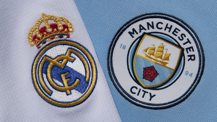 The Real Madrid and Manchester City Club Badges