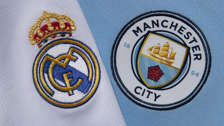 The Real Madrid and Manchester City Club Badges