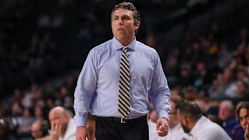 Georgia Tech Yellow Jackets head coach Josh Pastner on the sideline against the Florida Tech Panthers in the second half at McCamish Pavilion. Mandatory Credit: Brett Davis-Imagn Images