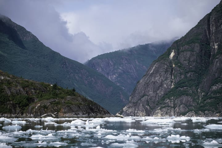USA, Alaska, Near Juneau, Tracy Arm, Fjord Carved By Glacier...