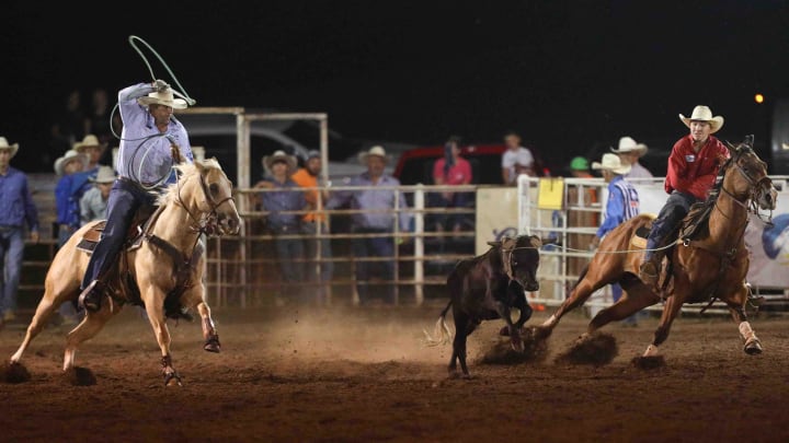 Rodeo action at a PRCA Professional Rodeo.