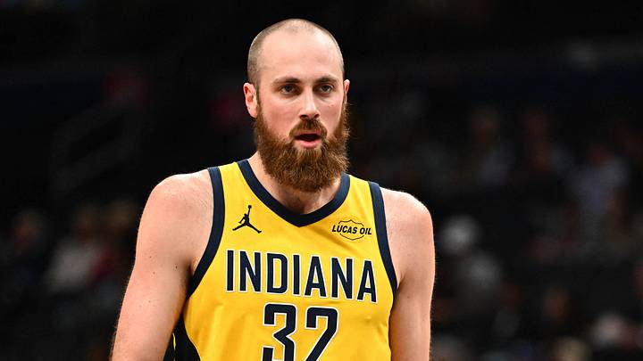 Indiana Pacers center Jay Huff (32) looks on against the Washington Wizards during the first half at Capital One Arena. 