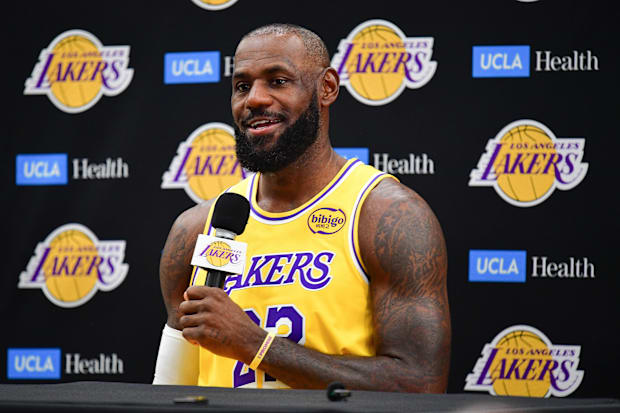  Lakers forward LeBron James during media day.