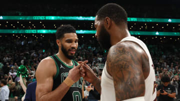 Former Celtic Marcus Morris and Jayson Tatum. 