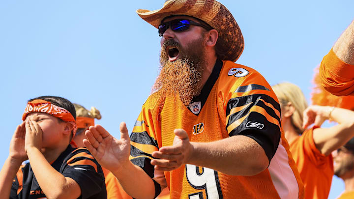 Cincinnati Bengals fans cheer during the second half against the Jacksonville Jaguars at Paycor Stadium.