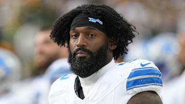 Sep 7, 2025; Green Bay, Wisconsin, USA;  Detroit Lions linebacker Zach Cunningham (52) during the game against the Detroit Lions at Lambeau Field. Mandatory Credit: Jeff Hanisch-Imagn Images