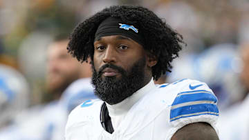 Sep 7, 2025; Green Bay, Wisconsin, USA;  Detroit Lions linebacker Zach Cunningham (52) during the game against the Detroit Lions at Lambeau Field. Mandatory Credit: Jeff Hanisch-Imagn Images
