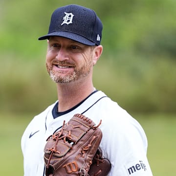 Detroit Tigers pitcher Alex Cobb poses for a photo during picture day of spring training at TigerTown in Lakeland, Fla. on Wednesday, Feb. 19, 2025.