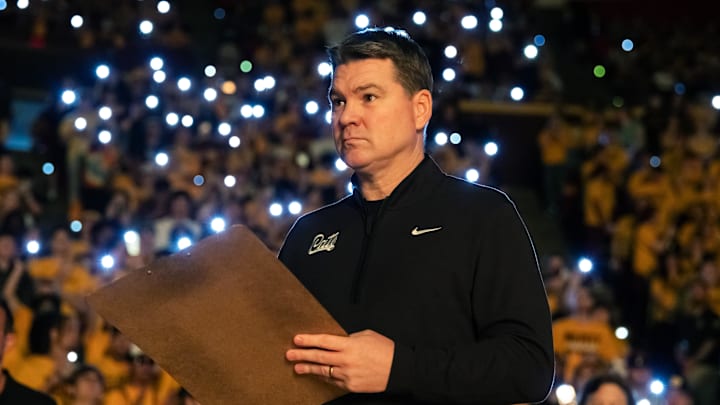 Jan 31, 2026; Tempe, Arizona, USA; Arizona Wildcats head coach Tommy Lloyd against the Arizona State Sun Devils at Desert Financial Arena. Mandatory Credit: Mark J. Rebilas-Imagn Images