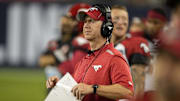 Aug 20, 2022; Toronto, Ontario, CAN; Calgary Stampeders head coach Dave Dickenson reacts during the second half against the Toronto Argonauts at BMO Field. Mandatory Credit: John E. Sokolowski-Imagn Images