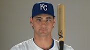 Feb 19, 2025; Surprise, AZ, USA; Kansas City Royals Jac Caglianone (14) poses for a photo during media day. Mandatory Credit: Jayne Kamin-Oncea-Imagn Images  