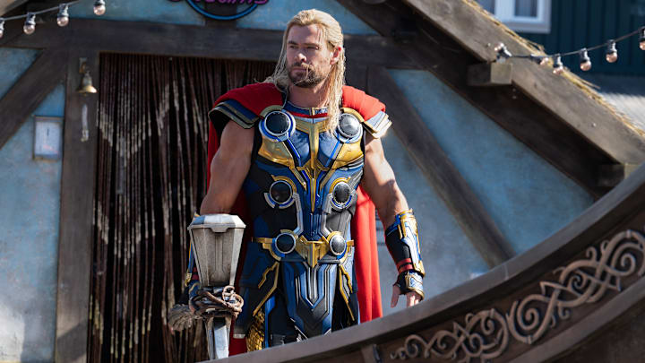 Chris Hemsworth as Thor in Marvel Studios' THOR: LOVE AND THUNDER. Photo by Jasin Boland. ©Marvel Studios 2022. All Rights Reserved.