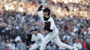 Detroit Tigers starting pitcher Reese Olson (45) throws out a pitch in the first inning against the Cleveland Guardians during game four of the ALDS for the 2024 MLB Playoffs at Comerica Park. 