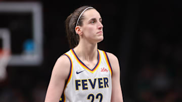 Indiana Fever guard Caitlin Clark in action against the Atlanta Dream in the first half at State Farm Arena. 