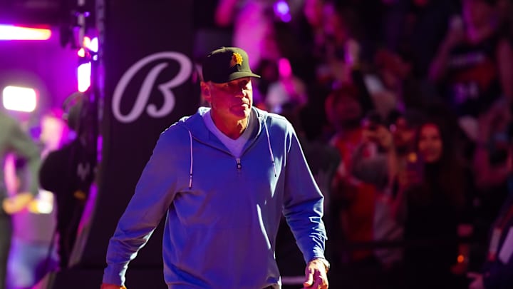 Jan 21, 2023; Phoenix, Arizona, USA; Phoenix Suns former player Dan Majerle in attendance at Footprint Center. Mandatory Credit: Mark J. Rebilas-Imagn Images