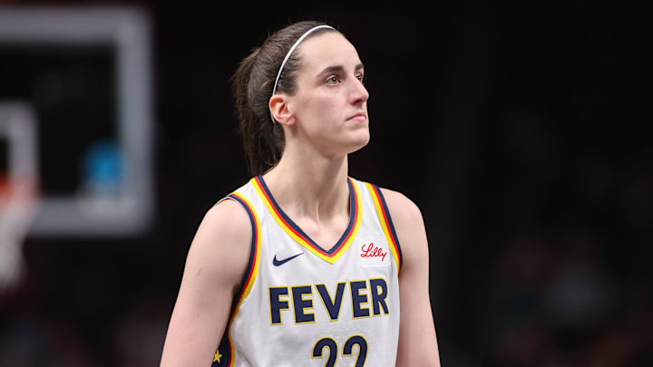 Indiana Fever guard Caitlin Clark in action against the Atlanta Dream in the first half at State Farm Arena. 