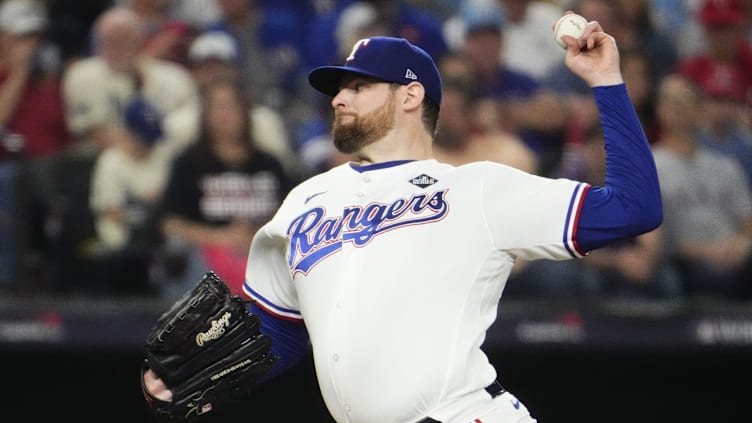 Texas Rangers starting pitcher Jordan Montgomery (52) throws a pitch against the Arizona