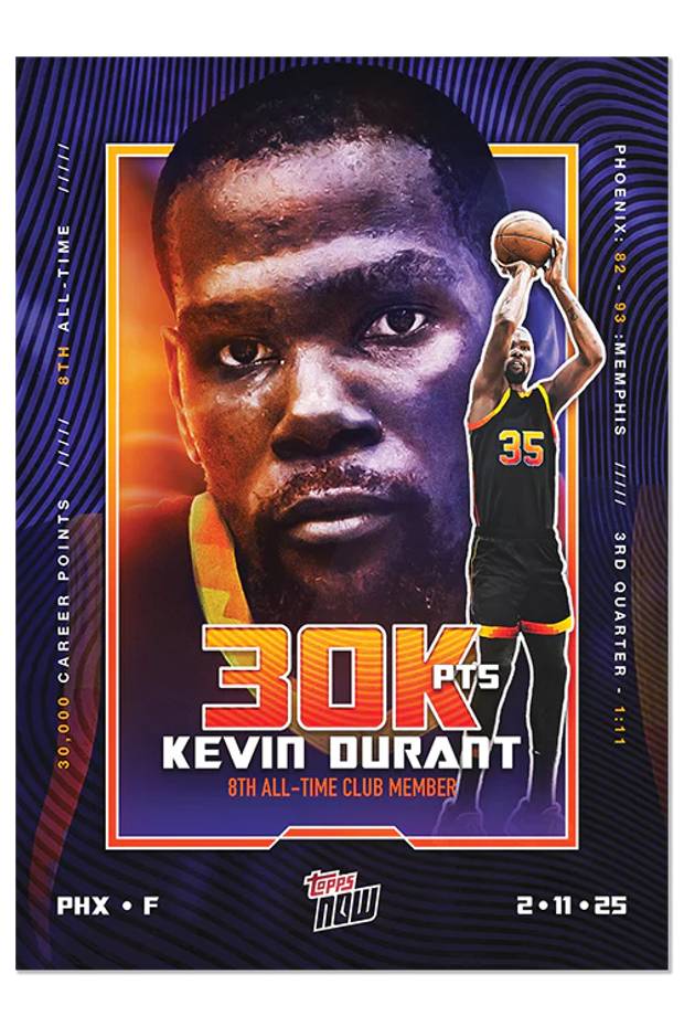 2024 Topps Now Kevin Durant Olympic Games Card #20 – All-Time Scorer – USA / Suns – NBA Basketball