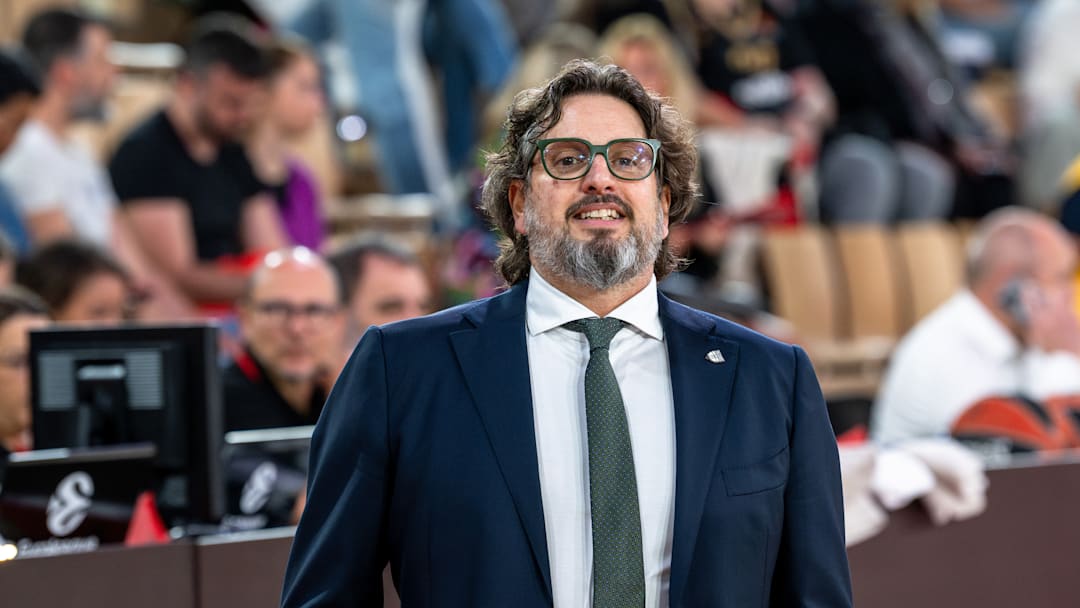 Zalgiris Kaunas coach Andrea Trinchieri  is seen during the