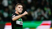 Viktor Gyokeres (Sporting CP) seen celebrating after scoring...