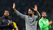 Sporting CP head coach Ruben Amorim (C) seen waving to fans...
