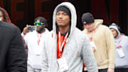 Tyler Atkinson visits OSU the day of the Ohio State Buckeyes' 38-15 win over the Indiana Hoosiers in an NCAA football game at Ohio Stadium in Columbus on Saturday, Nov. 23, 2024.