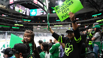 Dallas Stars fans during the NHL preseason match between the...