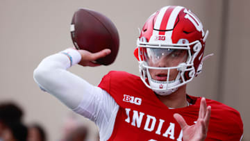 Indiana Hoosiers quarterback Tayven Jackson (2) practices...