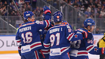 Ivan Demidov (91), Sergei Plotnikov (16) SKA Hockey Club...