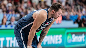 Luka Doncic of Slovenia seen in action during the final...