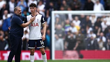 Archie Gray and Ange Postecoglu