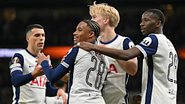 Spurs players celebrate