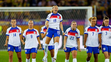 Chloe Kelly (18) provided her share of the heroics in England's penalty shootout win over Sweden.