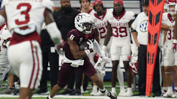 Texas A&M Aggies wide receiver Cyrus Allen #6 catches the...