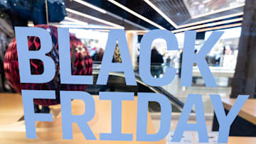 A shop displaying a Black Friday sales sign...