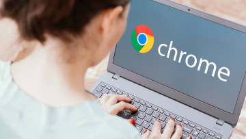 In this photo illustration, the Google Chrome logo is seen...