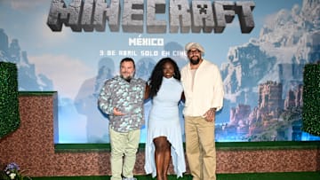 The stars of the Minecraft movie attend an event in Mexico.