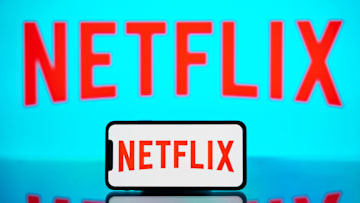 In this photo illustration, the Netflix logo is seen...