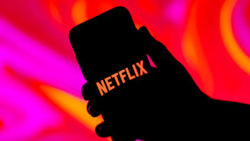 In this photo illustration, the Netflix logo is seen...