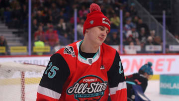 Igor Chernyshov (25), a hockey player during the contests at...