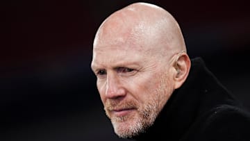Matthias Sammer, former footballer, looks on at the end of...