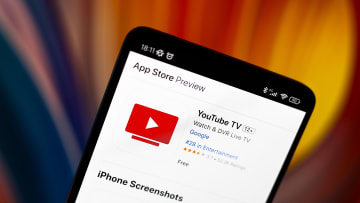 In this photo illustration, the YouTube TV app logo is seen...
